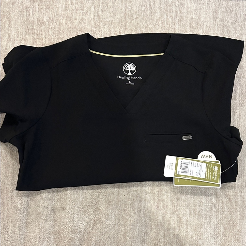 Healing Hands Women's Classic Black V-Neck Tee